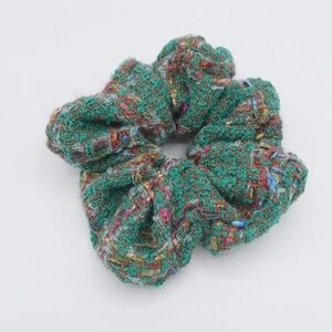 Bundle of 4 Colorful Striped Scrunchies and Hair Clips Set